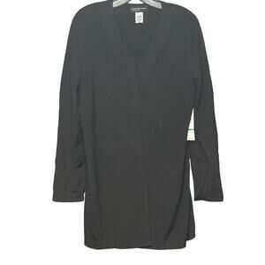 Jones New York heavyweight long black cardigan button $119 MSRP women’s size L